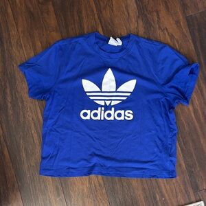 adidas Blue Tee with White Trefoil Logo